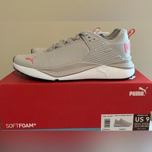 PUMA Women's PC Runner Sneaker Athletic Shoes, Gray/Pink